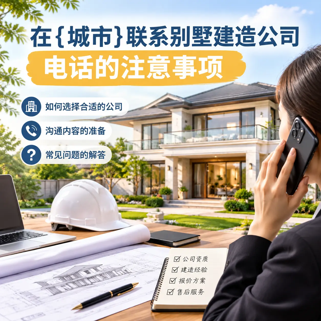 在西秀联系别墅建造公司电话的注意事项